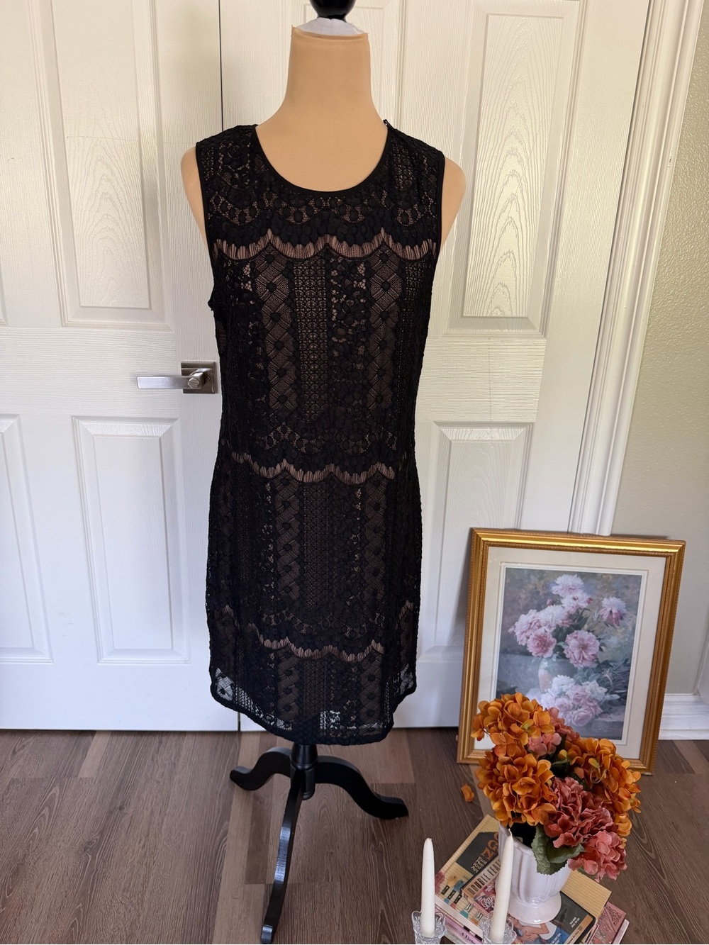 Banana Republic Black Lace Shift Dress